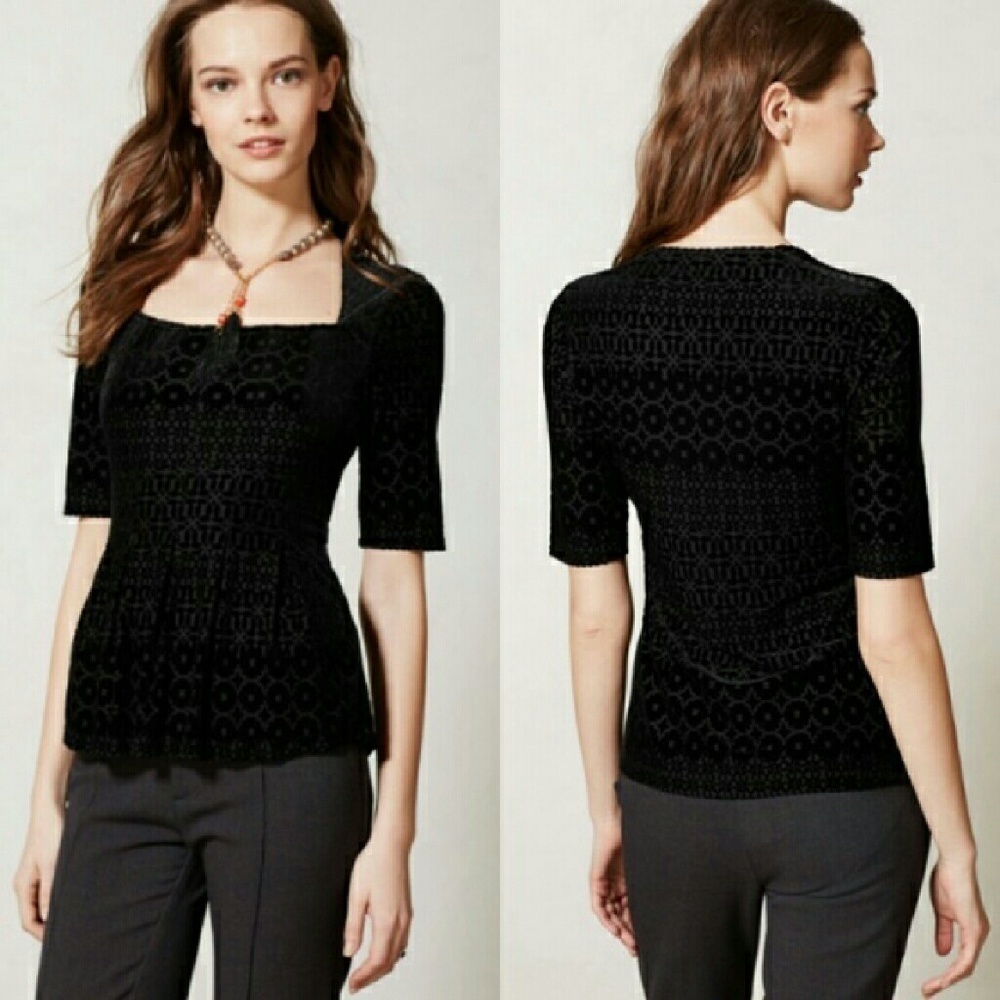 Anthropologie Meadow Rue Continental Peplum Top Size Medium